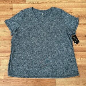 IDEOLOGY Women’s V-Neck Short Sleeves Top Shirt Green Size 4X NWT